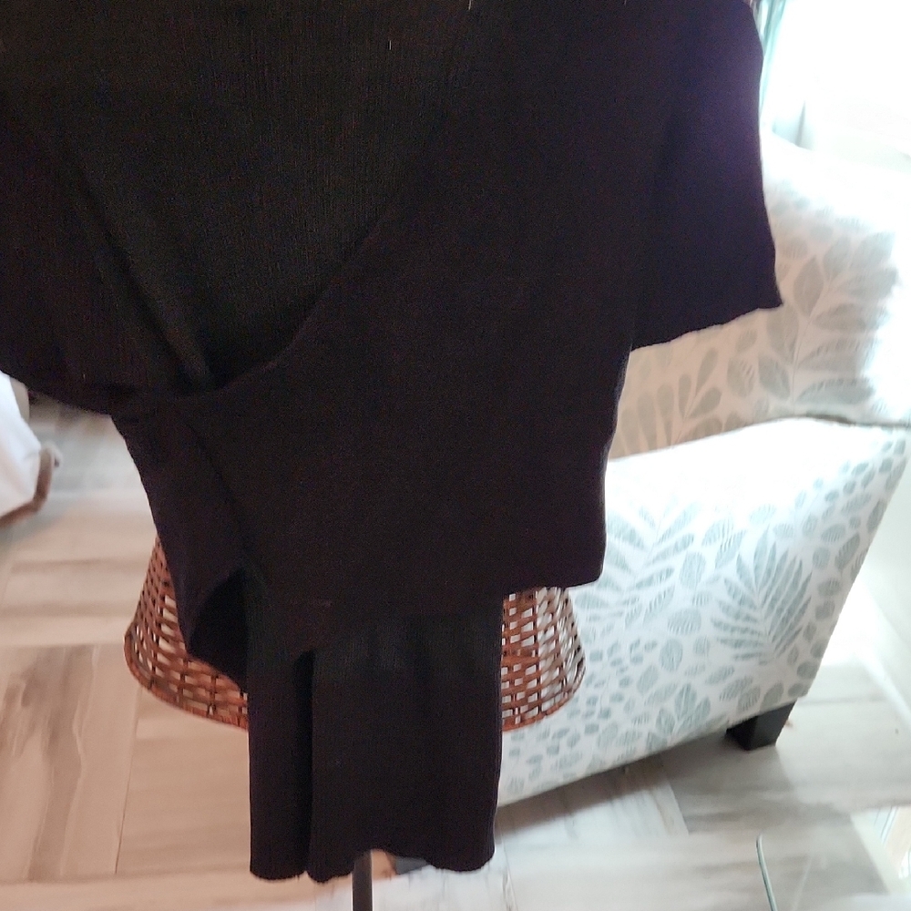 DKNY Black Asymmetric Draped Knit Top - Picture 5 of 6
